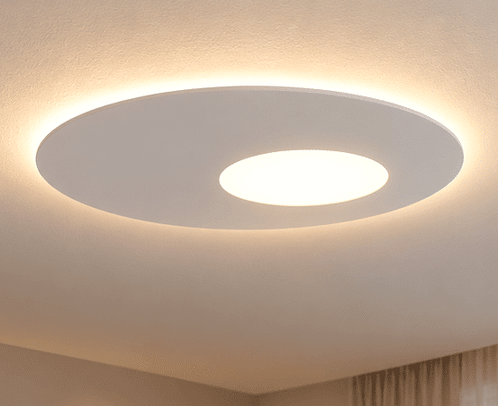 Deckenleuchte mit indirektem und direktem Licht, Couchleuchte, Wohnzimmerleuchte Büroleuchte, Esstischleuchte, Designerleuchte, Zeitloses Leuchten Design, Indirektes Licht, indirekte Beleuchtung, direktes Licht, direkte Beleuchtung, Neueste Leuchten Trends, LED Leuchten, dimmbare LED Leuchten, dimmbare LED Lampen, Flur LED Leuchten, Büro LED Leuchten